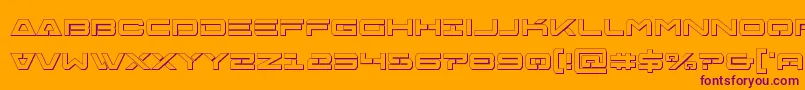 Freeagentbold3D-Schriftart – Violette Schriften auf orangefarbenem Hintergrund