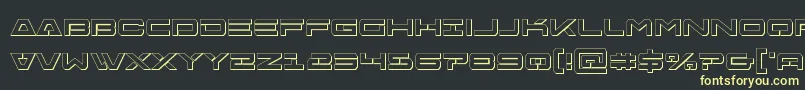 Freeagentbold3D-Schriftart – Gelbe Schriften auf schwarzem Hintergrund