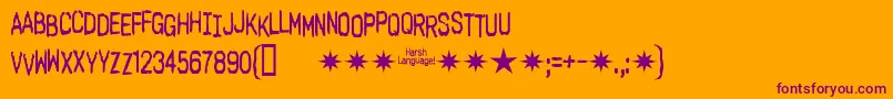 Шрифт Harsh Language Ac – фиолетовые шрифты на оранжевом фоне