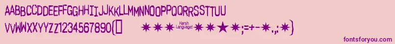 Harsh Language Ac-Schriftart – Violette Schriften auf rosa Hintergrund