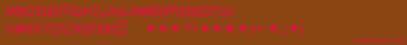 Harsh Language Ac-Schriftart – Rote Schriften auf braunem Hintergrund