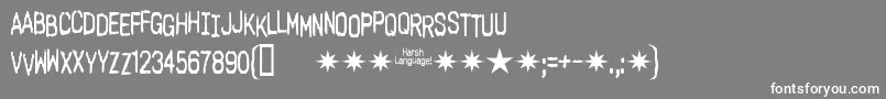 Harsh Language Ac-Schriftart – Weiße Schriften auf grauem Hintergrund