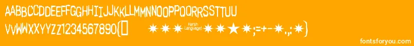 fuente Harsh Language Ac – Fuentes Blancas Sobre Fondo Naranja