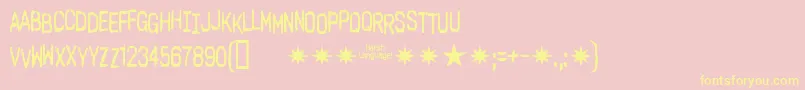 Harsh Language Ac-Schriftart – Gelbe Schriften auf rosa Hintergrund