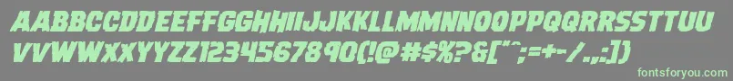 Dreadringerexpandital Font – Green Fonts on Gray Background