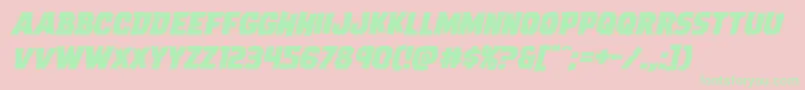 Dreadringerexpandital Font – Green Fonts on Pink Background