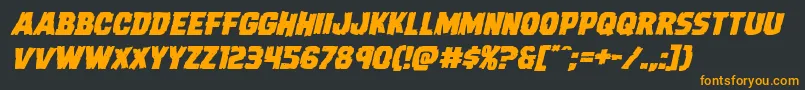 Dreadringerexpandital Font – Orange Fonts on Black Background