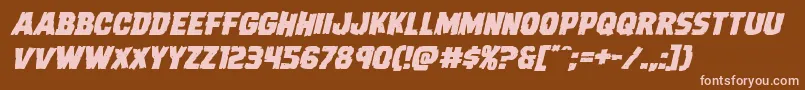 Dreadringerexpandital Font – Pink Fonts on Brown Background