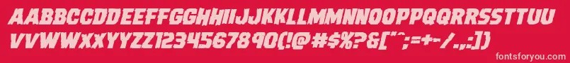 Dreadringerexpandital Font – Pink Fonts on Red Background