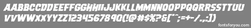 Dreadringerexpandital Font – White Fonts on Gray Background