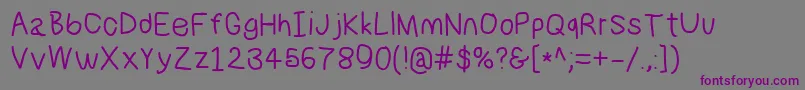 Numbbunnysbd Font – Purple Fonts on Gray Background