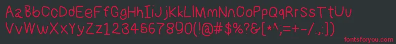 Numbbunnysbd Font – Red Fonts on Black Background
