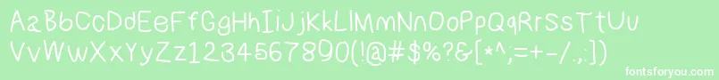 Numbbunnysbd Font – White Fonts on Green Background