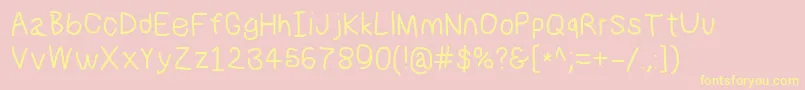 Numbbunnysbd Font – Yellow Fonts on Pink Background