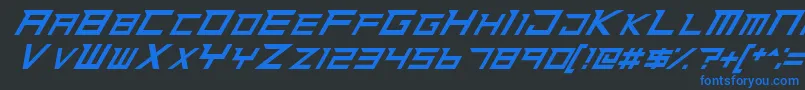 Saiba mais sobre a fonte NinjaRush Fonte NinjaRush – fontes azuis em um fundo preto