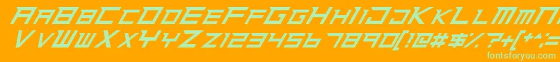 fuente NinjaRush – Fuentes Verdes Sobre Fondo Naranja