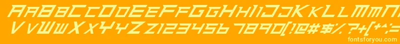 NinjaRush Font – Yellow Fonts on Orange Background