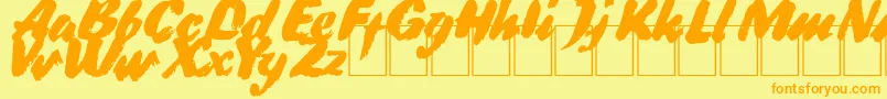 Ft18 Font – Orange Fonts on Yellow Background