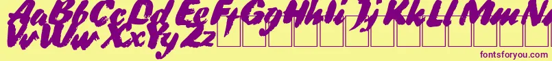 Ft18 Font – Purple Fonts on Yellow Background