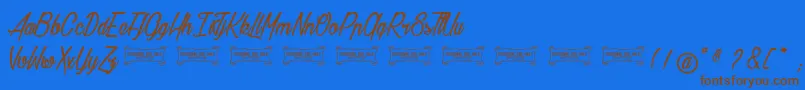 Baldaquin Font – Brown Fonts on Blue Background