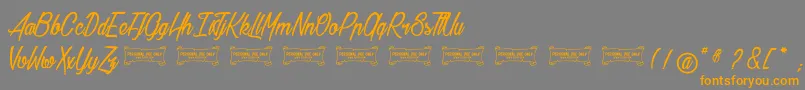 Baldaquin Font – Orange Fonts on Gray Background