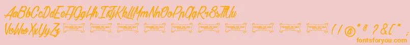 Baldaquin Font – Orange Fonts on Pink Background