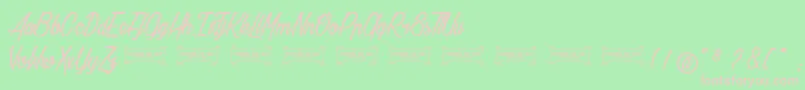 Baldaquin Font – Pink Fonts on Green Background