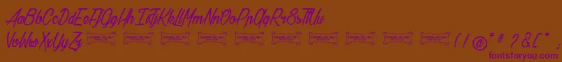 Baldaquin Font – Purple Fonts on Brown Background