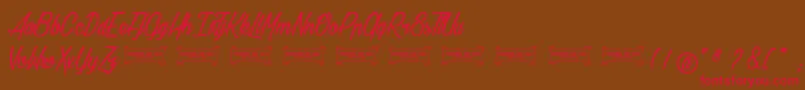 Baldaquin Font – Red Fonts on Brown Background