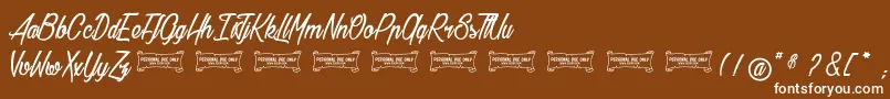 Baldaquin Font – White Fonts on Brown Background