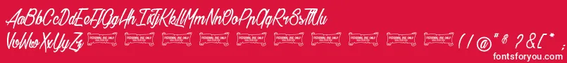 Baldaquin Font – White Fonts on Red Background