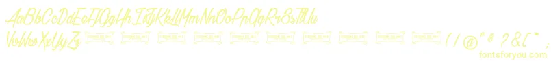 Baldaquin Font – Yellow Fonts on White Background