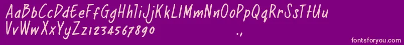 Rjoetrial Font – Pink Fonts on Purple Background