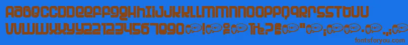 PlanetPlanet Font – Brown Fonts on Blue Background