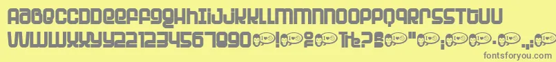 PlanetPlanet-Schriftart – Graue Schriften auf gelbem Hintergrund