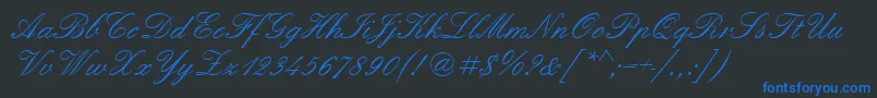 Quadrillescriptssk Font – Blue Fonts on Black Background