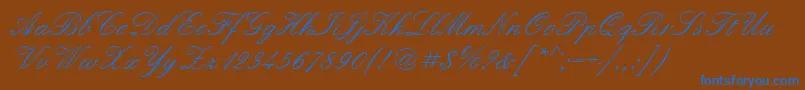 Quadrillescriptssk Font – Blue Fonts on Brown Background