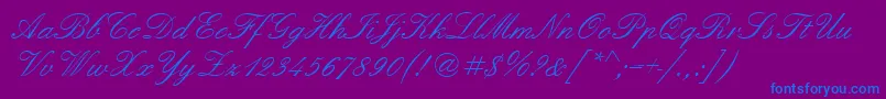 Quadrillescriptssk Font – Blue Fonts on Purple Background