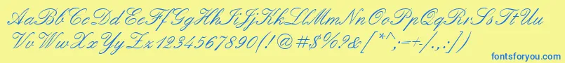 Quadrillescriptssk Font – Blue Fonts on Yellow Background