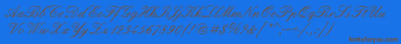 Quadrillescriptssk Font – Brown Fonts on Blue Background