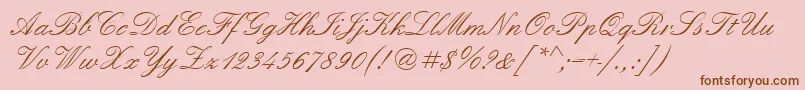 Quadrillescriptssk Font – Brown Fonts on Pink Background