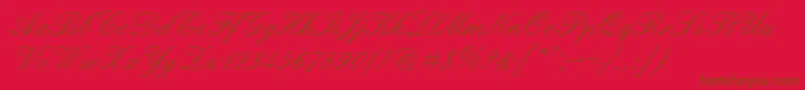Quadrillescriptssk Font – Brown Fonts on Red Background