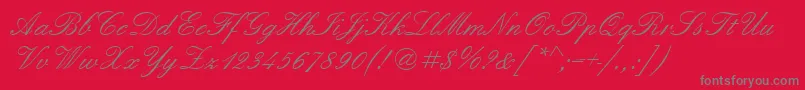 Fonte Quadrillescriptssk – fontes cinzas em um fundo vermelho