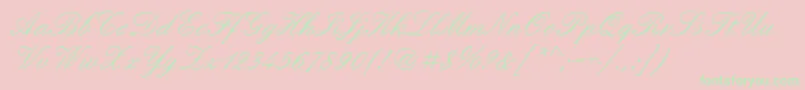 Quadrillescriptssk-Schriftart – Grüne Schriften auf rosa Hintergrund