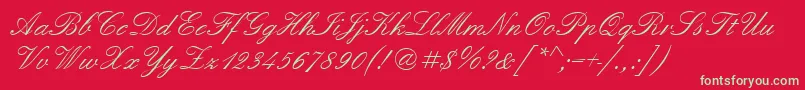 Quadrillescriptssk Font – Green Fonts on Red Background