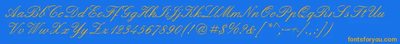 Quadrillescriptssk Font – Orange Fonts on Blue Background