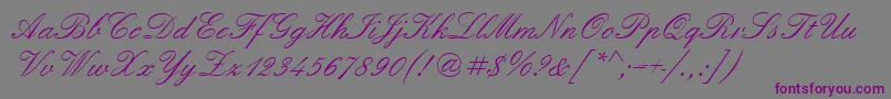 Quadrillescriptssk Font – Purple Fonts on Gray Background
