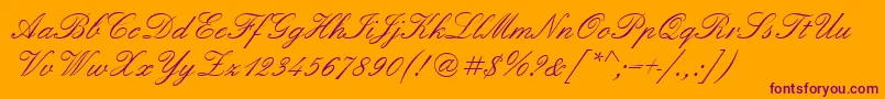 Quadrillescriptssk Font – Purple Fonts on Orange Background