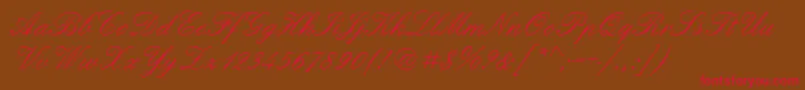 Quadrillescriptssk Font – Red Fonts on Brown Background