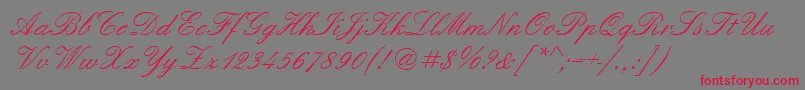 Шрифт Quadrillescriptssk – красные шрифты на сером фоне